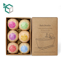 Natural Kraft Paper Bath Bomb Packing Box With Customer Logo